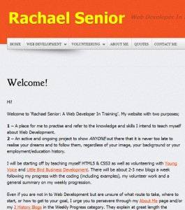 Welcome to ‘Rachael Senior: A Web Developer In Training